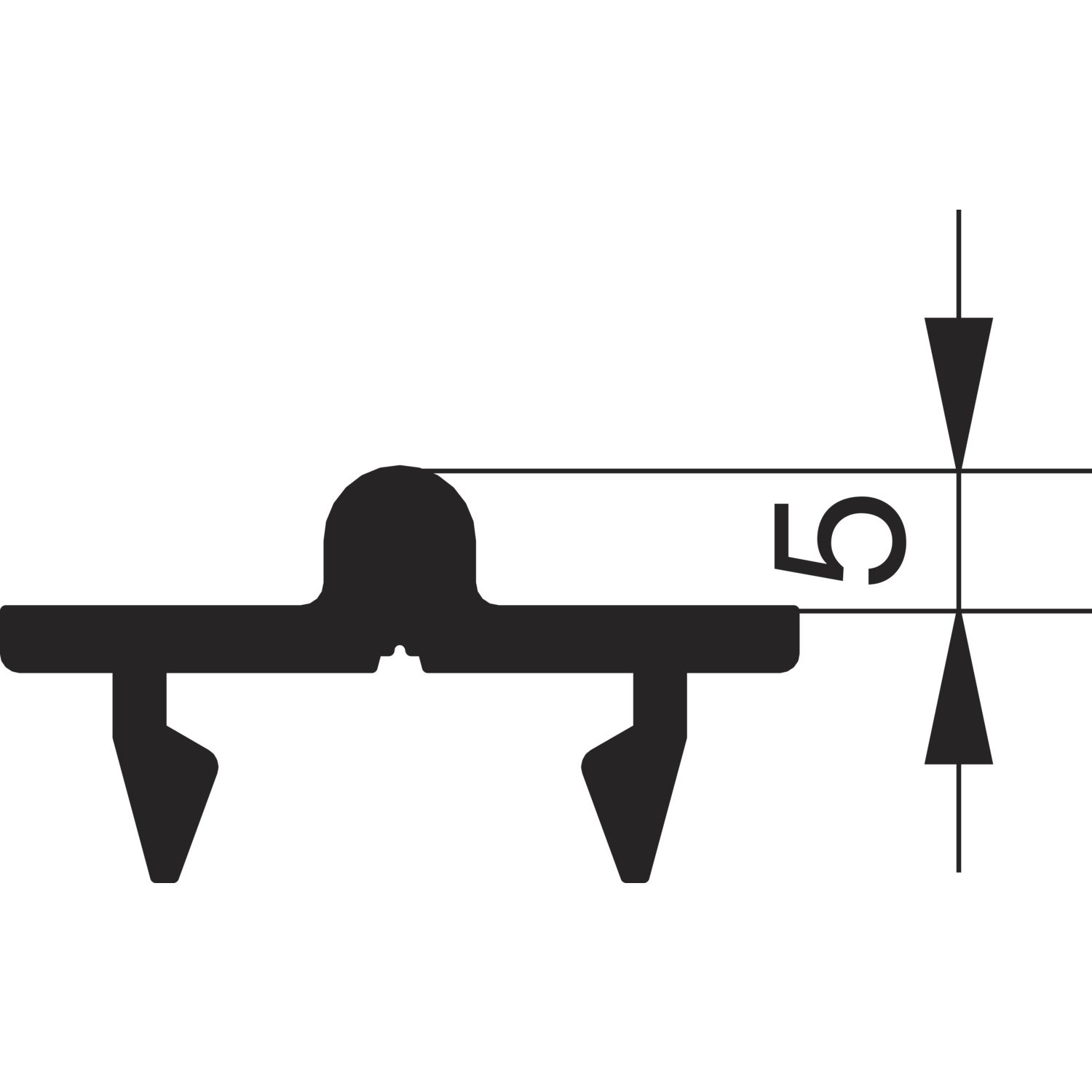 GU HS Laufschiene 5 P1636 für Bodenschwelle auf Maß silber eloxiert (250 mm)