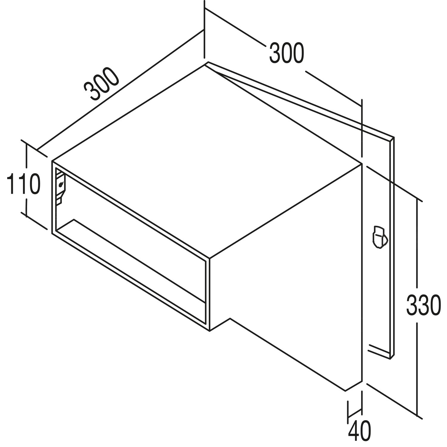 RENZ Durchwurfbriefkasten schräg,300x330x300 mm,Mauerstärke 320mm,Stahl verzinkt