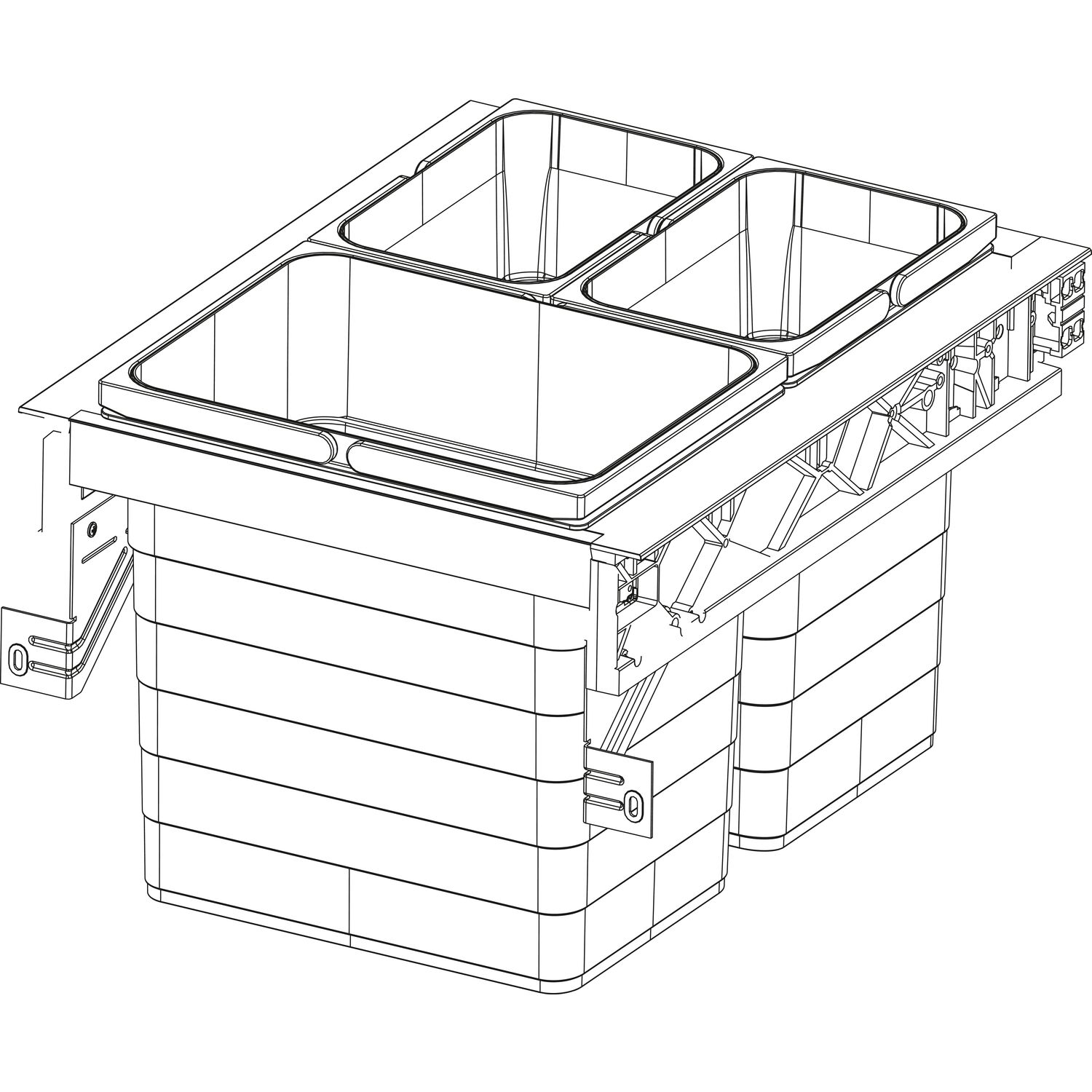ninka Abfalltrennsystem Set eins2sechs Korpusbreite 450mm Dunkelgrau