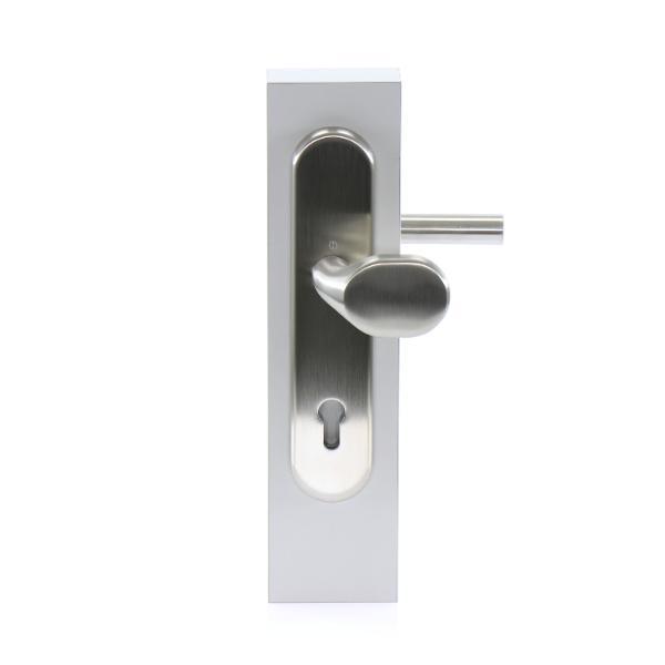 Hoppe SH-Wechselgarnitur AMSTERDAM-auf Schild PZ92, 67-77, ohne Kzs., SST, Ed