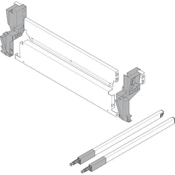 blum Stahlrückwand Müllauszug hängend KB 600 mm Grau
