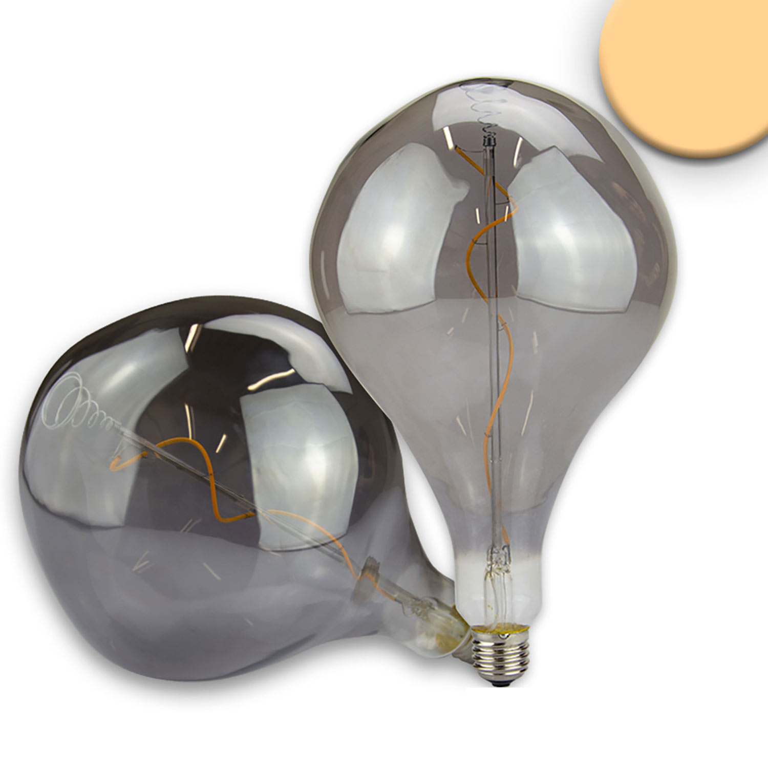 ISOLED E27 Vintage Line LED Dekobirne 165 4W ultrawarmweiß Glas smoky dimmbar