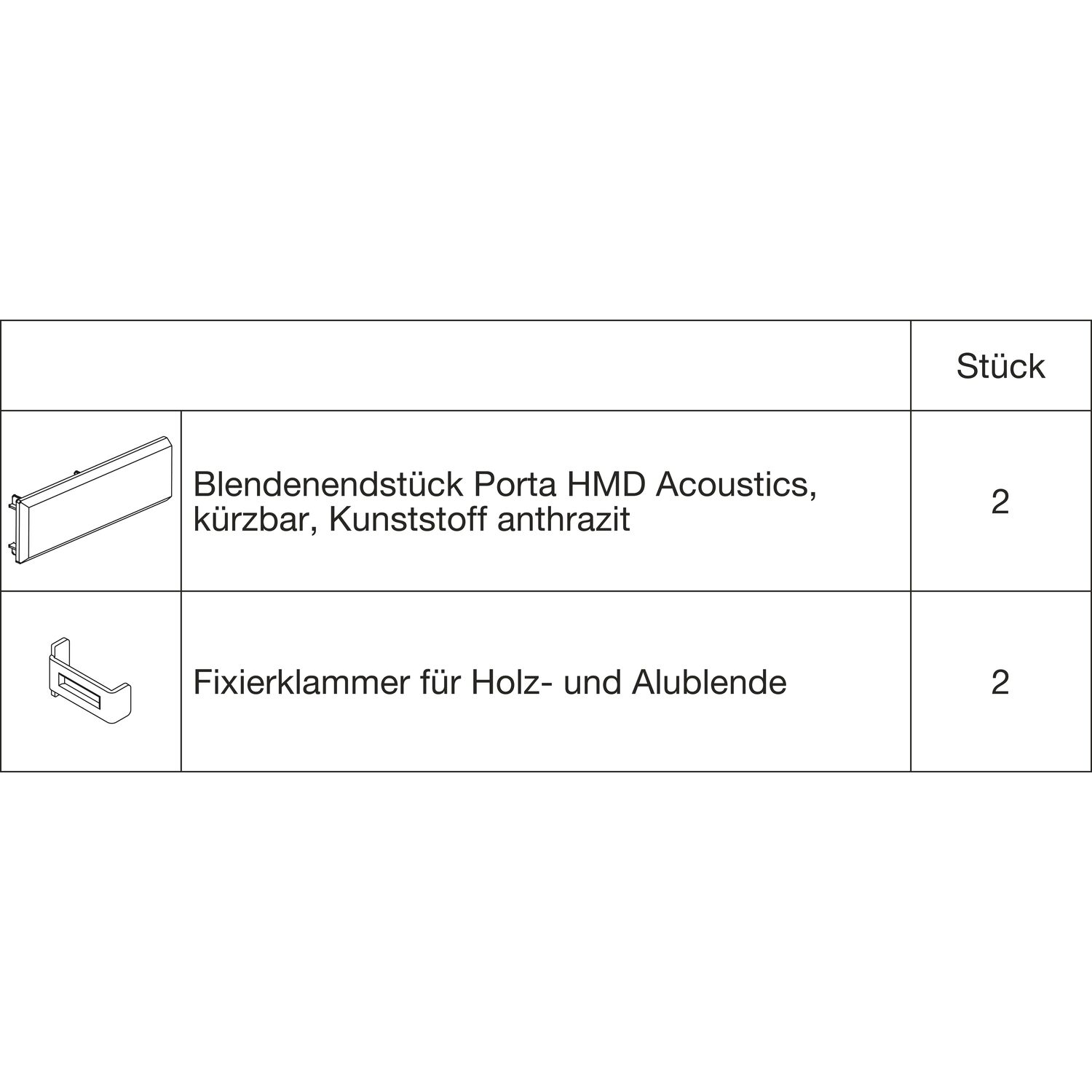 Hawa HAWA Porta 100/HMD Acoustics Abdeckkappen-Set Kunststoff anthrazit