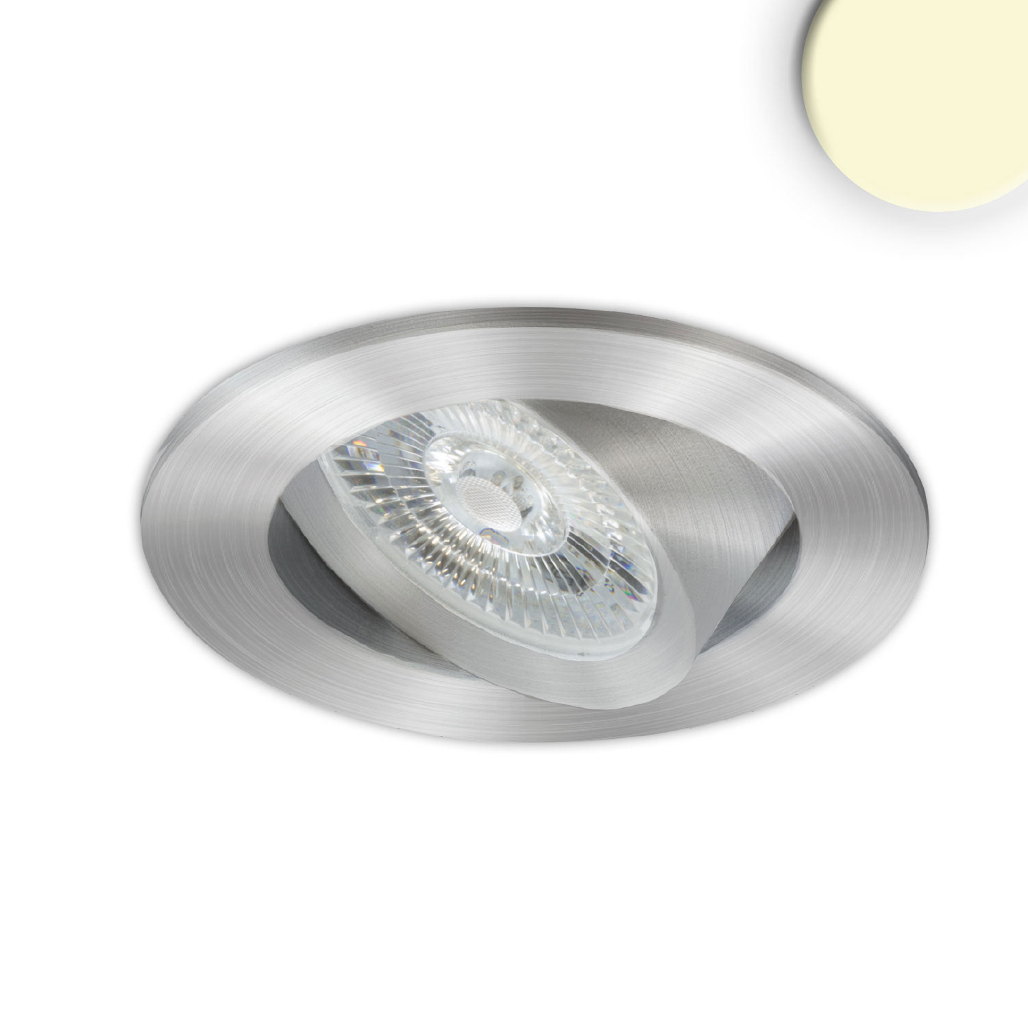 ISOLED LED Einbauleuchte Slim68 MiniAMP Alu gebürstet rund 8W 24V DC warmweiß dimmbar