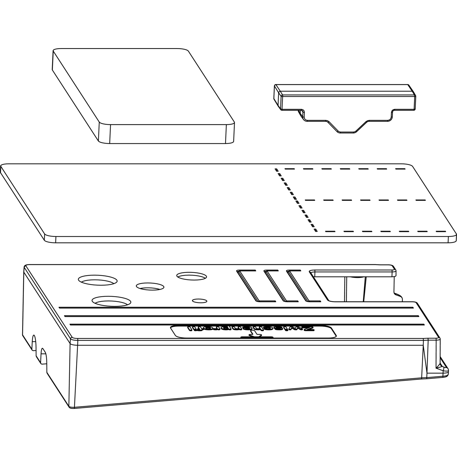 Maco #104686 HS Dichtungsplatten-Set m.Entwässerung, Zwischenprofil 115, rechts,silber