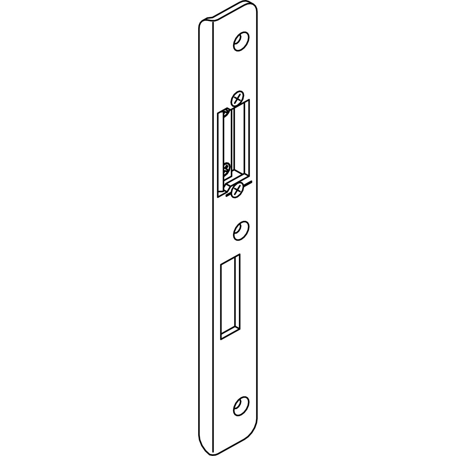 GU Schließblech verdeckt m. Austauschstück, Y = 13 mm, Stahl dekorsilber, rechts