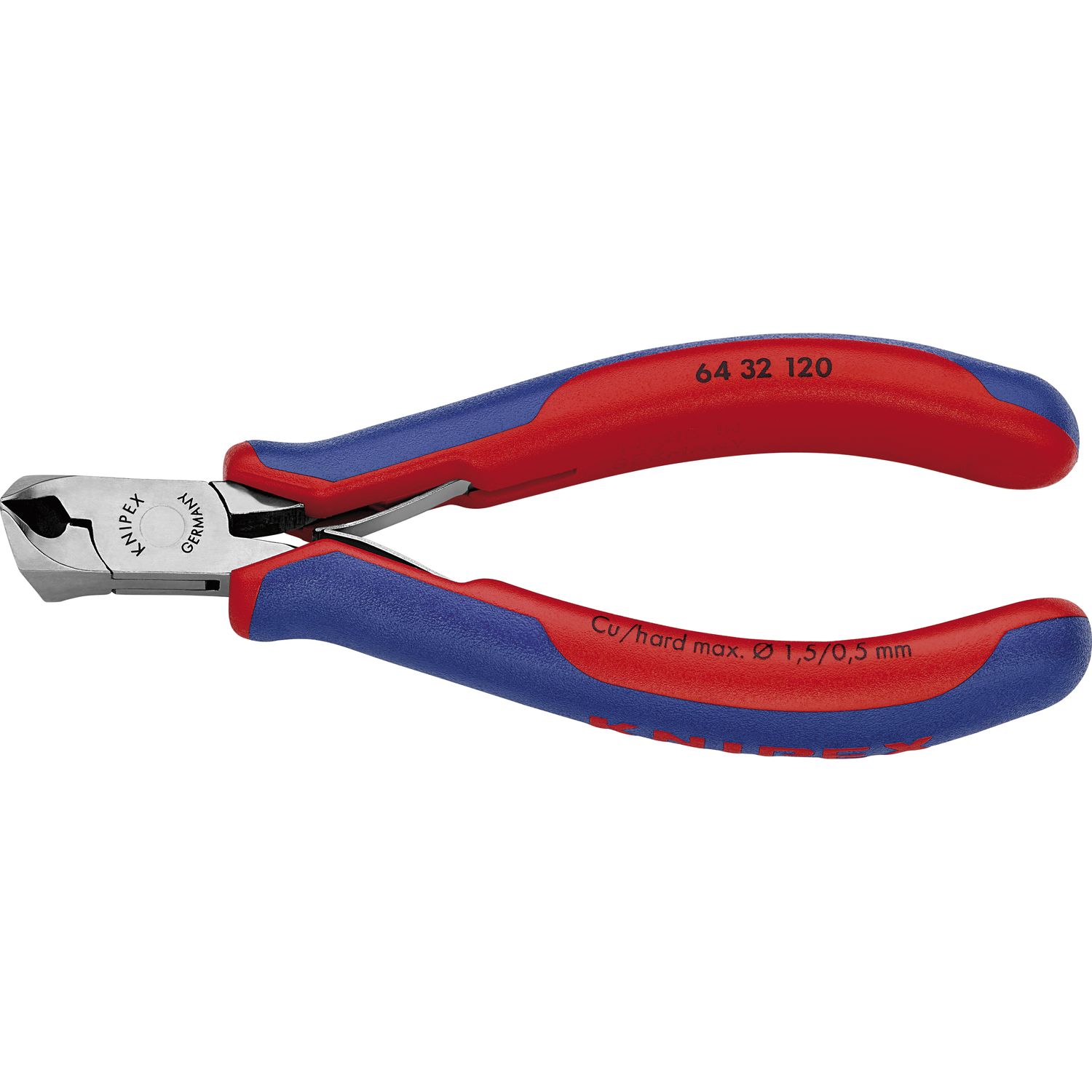 Knipex Elektronik-Vornschrägschneider 6432 DIN 9654 kleine Facette, 2K, L=120 mm