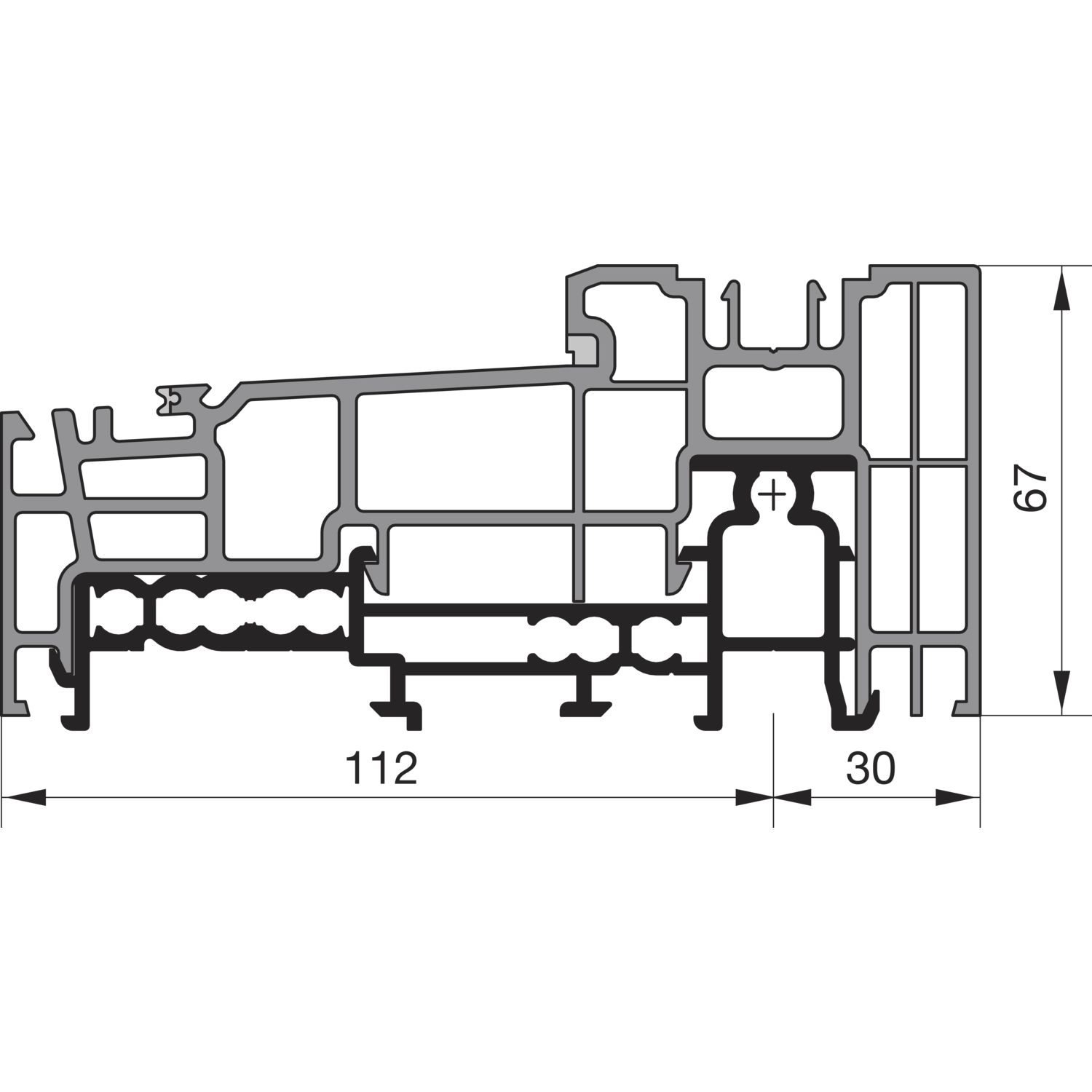 GU Thermostep 164 Grundkörper Bodenschwelle L=4000 mm silber