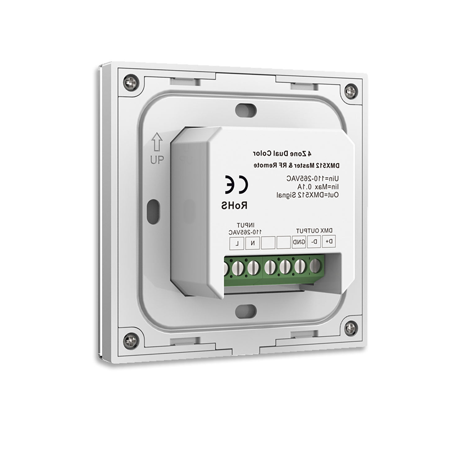 ISOLED Sys-Pro weißdynamische 4 Zonen Einbau-Touch-Fernbedienung + DMX-Output weiß 230V
