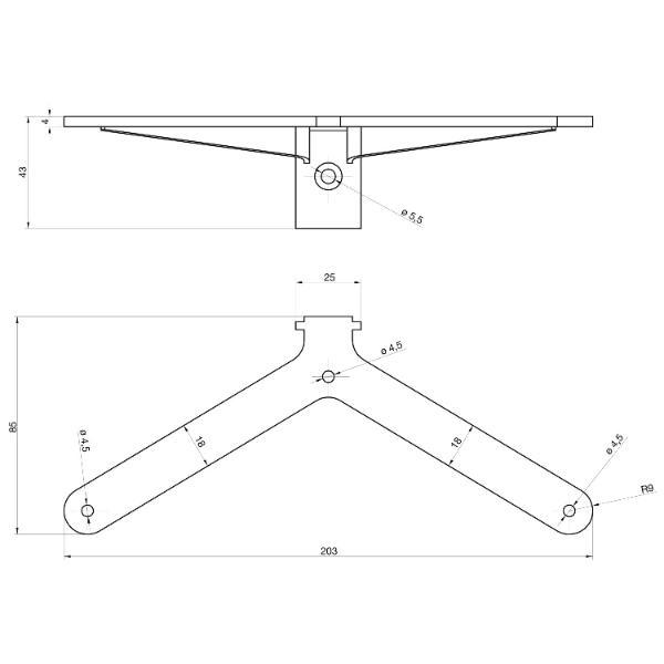 ALU-STYLE GP System Tablarträger für Holztablare, alufarbig