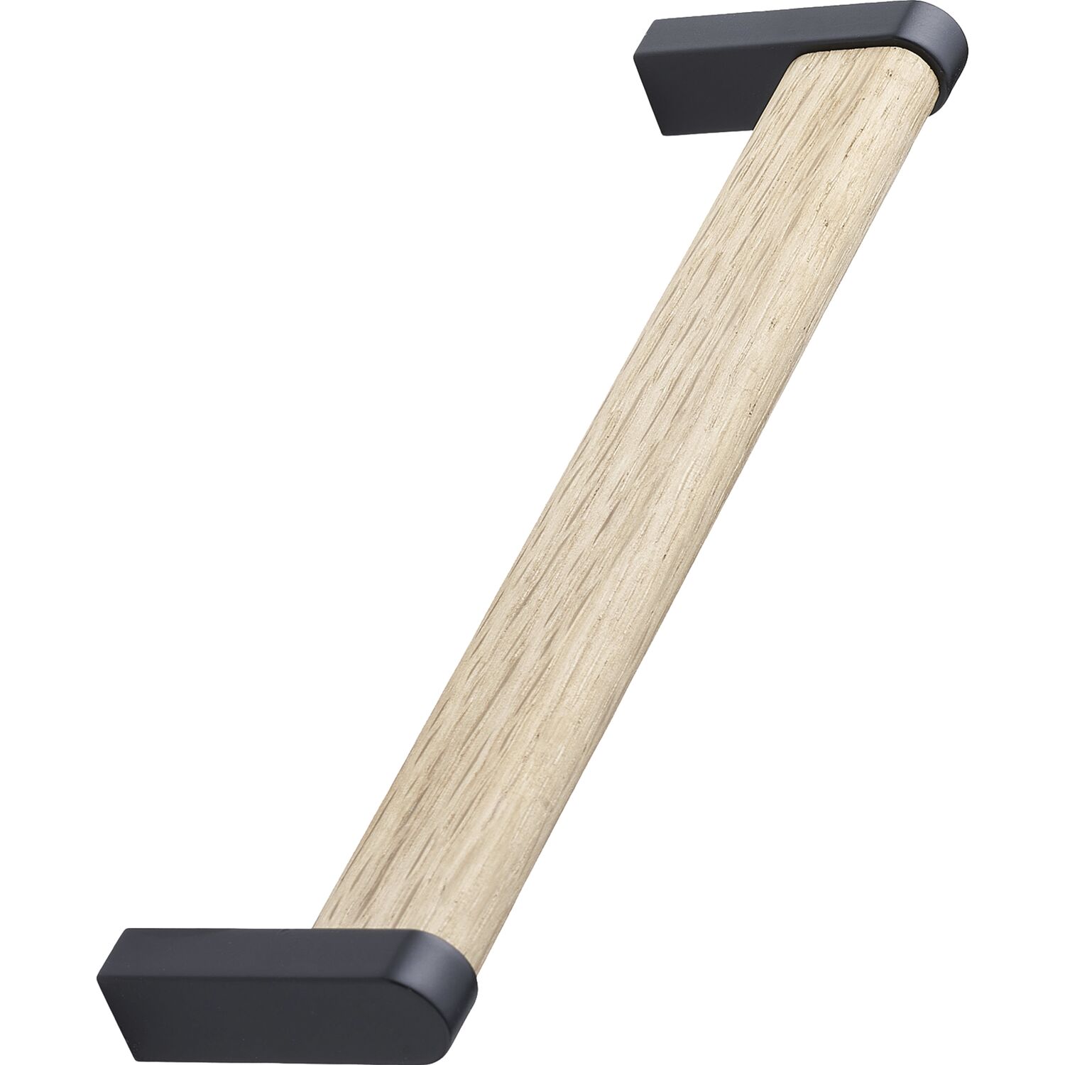 furnipart Möbelgriff Crossing Breite 168 mm, Eiche lackiert/Sockel Zinkdruckguss schwarz