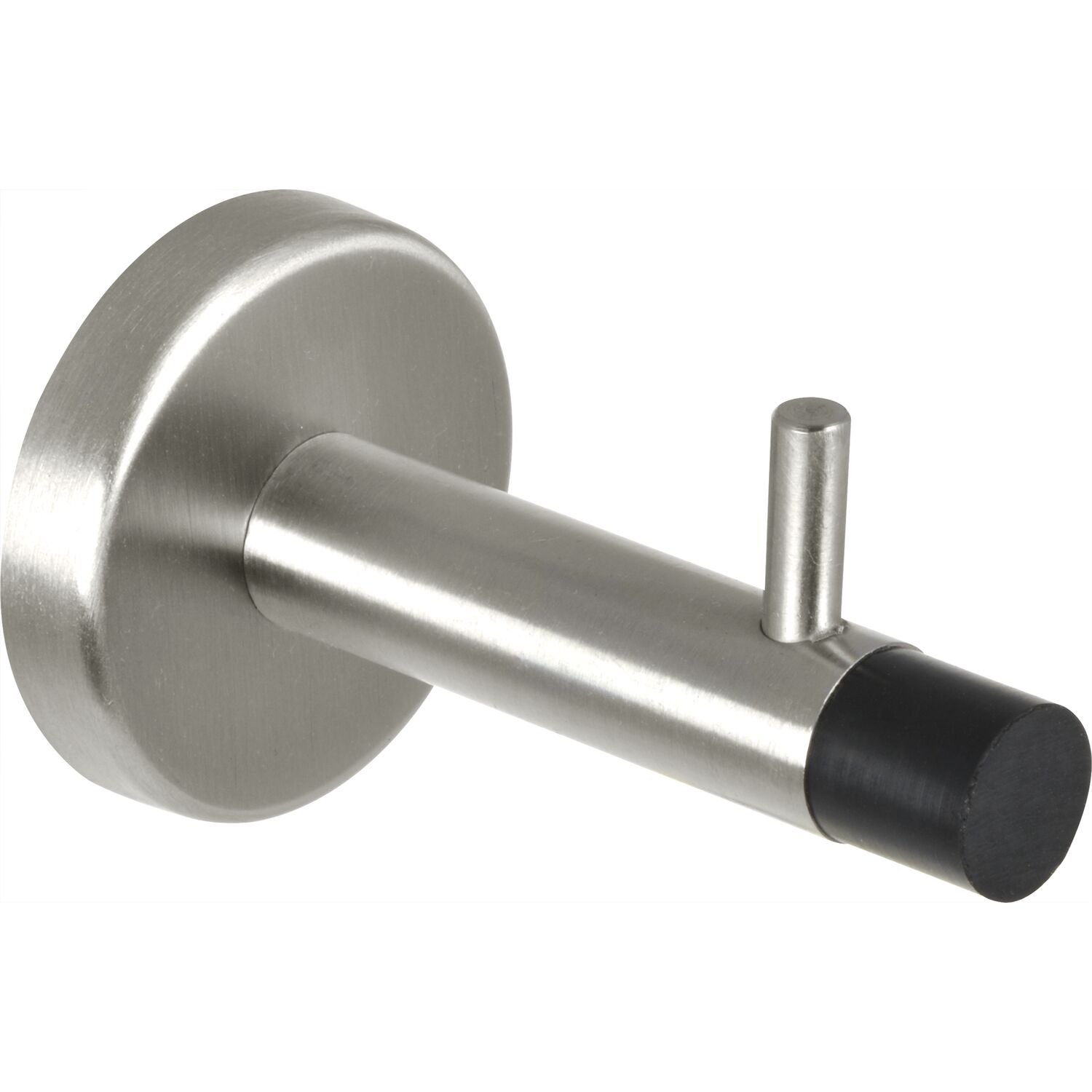 Wandtürpuffer mit Haken, Länge 82 mm, Edelstahl matt