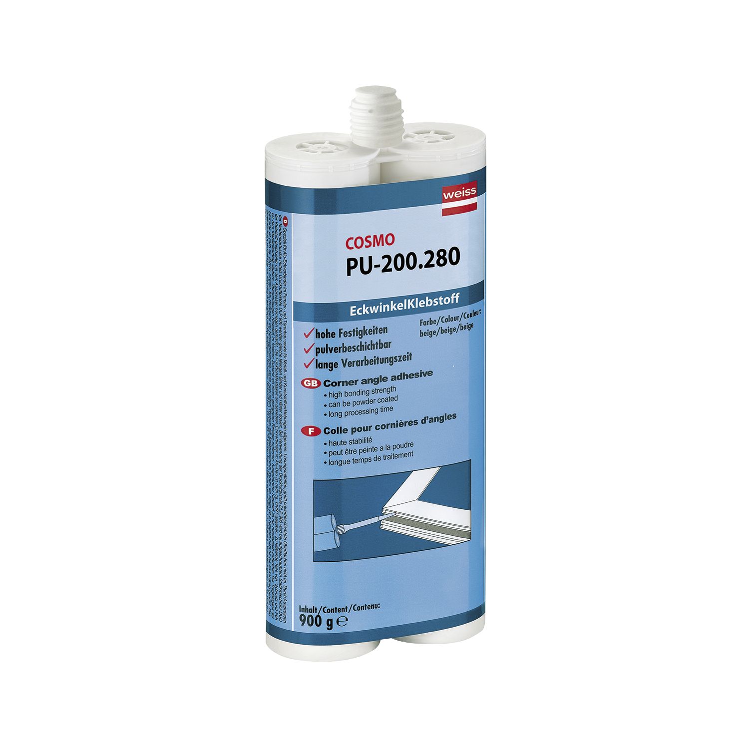 Cosmo PU-200.280 2K-Eckwinkelklebstoff 900g beige