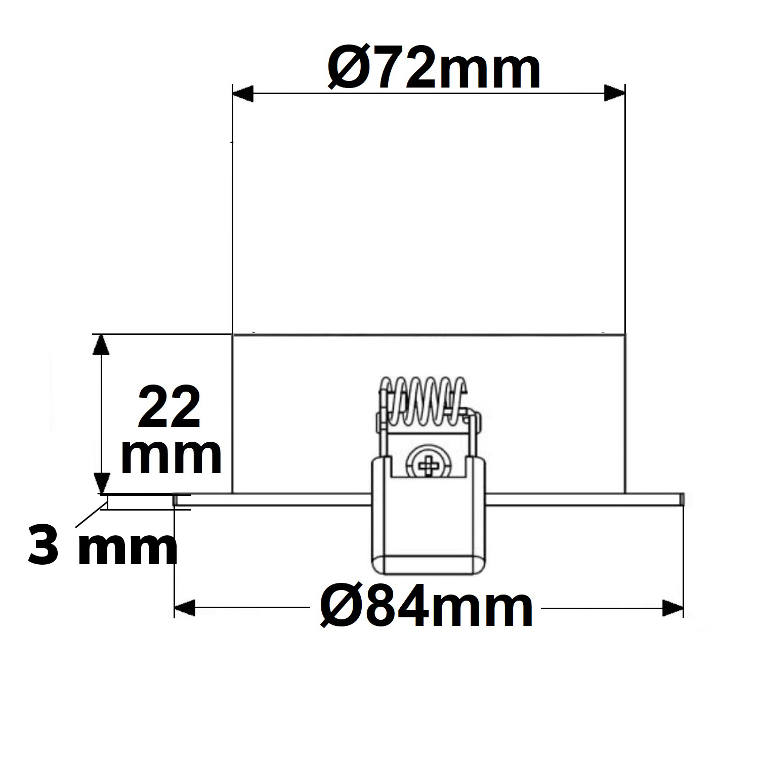 ISOLED Einbaurahmen rund Loch 72mm Alu schwarz für GU10/MR16 Spots