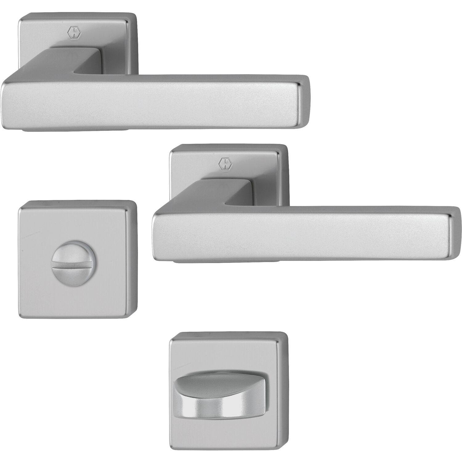 Hoppe Drückergarnitur AUSTIN - auf Rosette WC, Aluminium Edelstahl Effekt