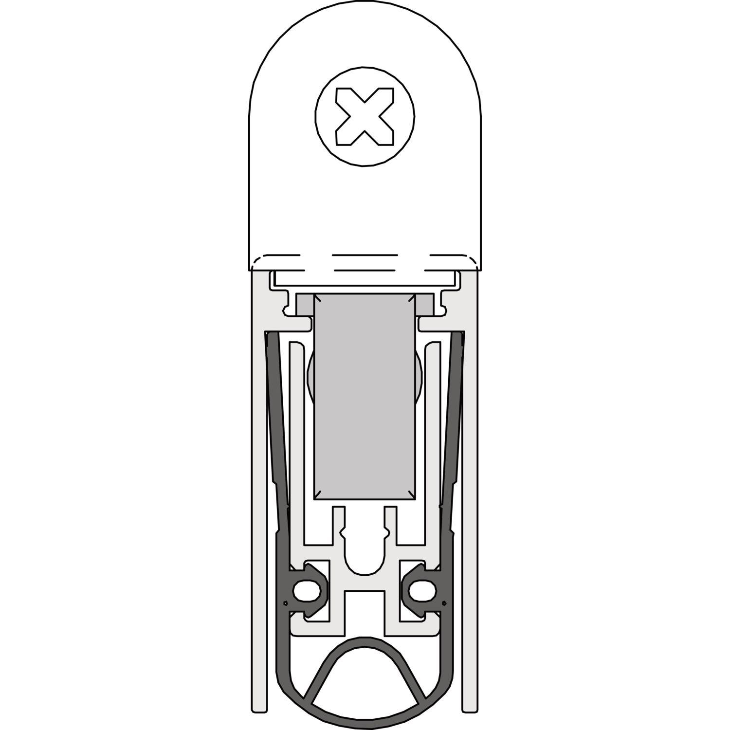 athmer Türdichter Schall-Ex® L-15/30 WS,1335 x 14,8 x 30 mm, einseitig, Aluminium natur