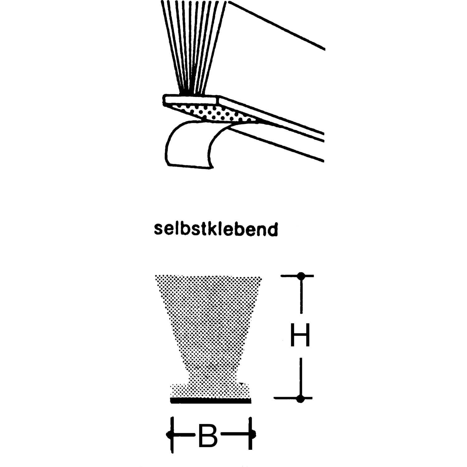 ninka Schiebetür Dichtungsbürste selbstklebend, Breite 7mm, Höhe 4mm, grau