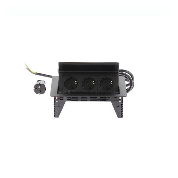 EVOline Flip Top Push S 3xSchuko schwarz