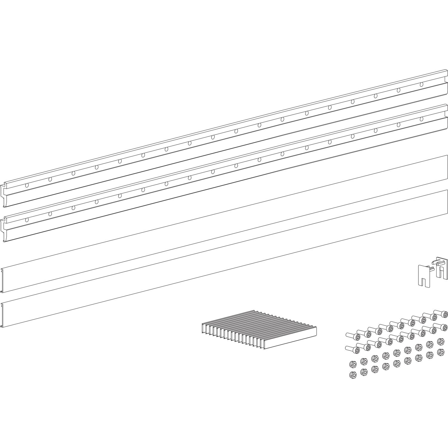 terno TERNO Glasklemmleisten-Set lang ESG/VSG 8-8,7 mm L= 900 mm silber