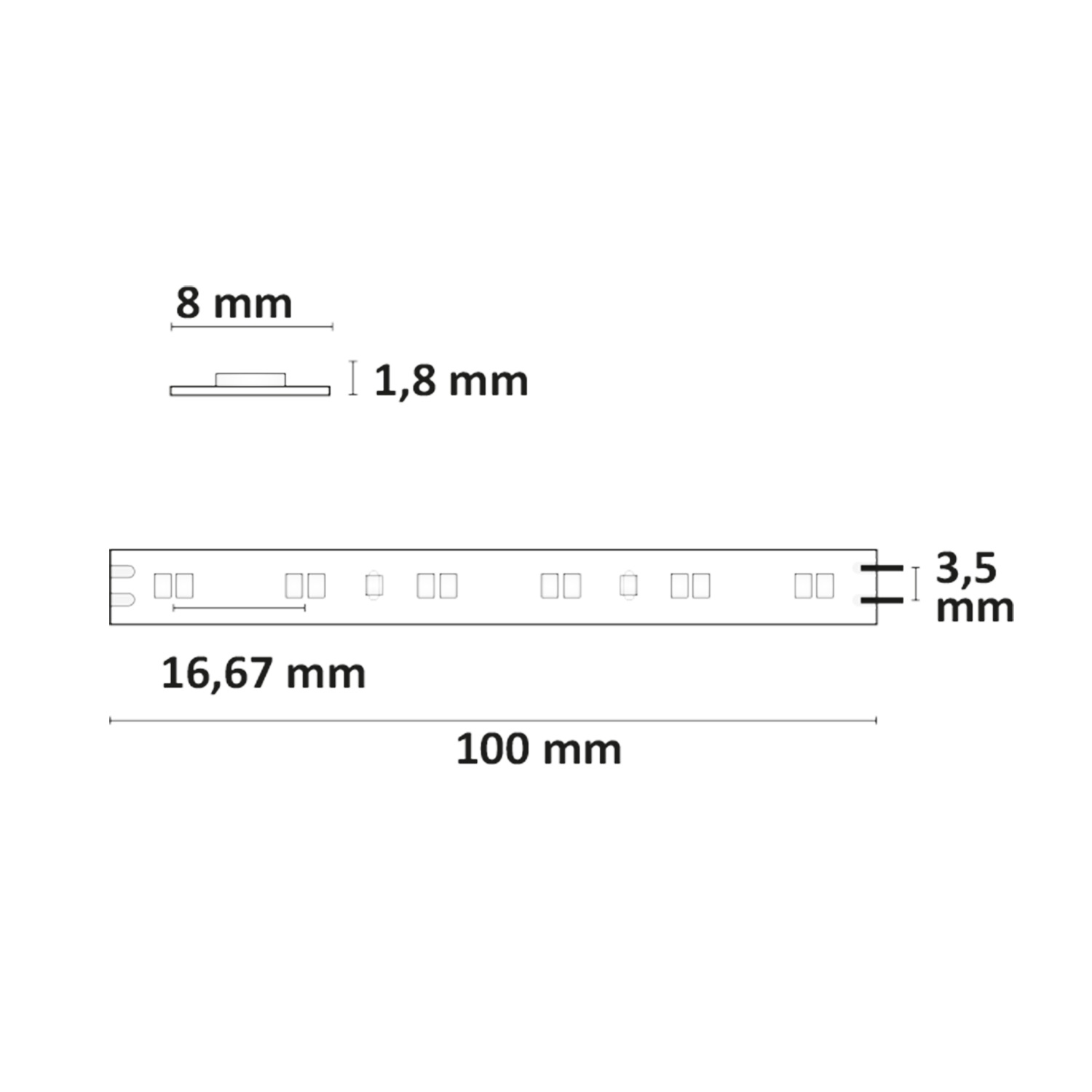 ISOLED LED CRI919/940 MiniAMP CCT Flexband 24V DC 10W IP20 250cm 2 polig Kabel mit Stecker 126 LED/m