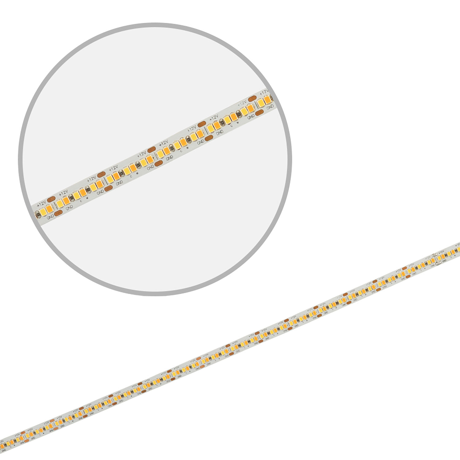 ISOLED LED CRI919/940 MiniAMP CCT Flexband 12V DC 15W IP20 120cm 2 polig Kabel mit Stecker 240 LED/m