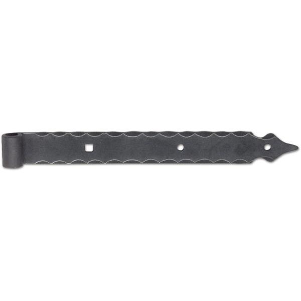 Schösswender Langbänder ohne Kegel, Kröpfung 15 mm, 615 mm, Schmiedeeisen verzinkt geschwärzt