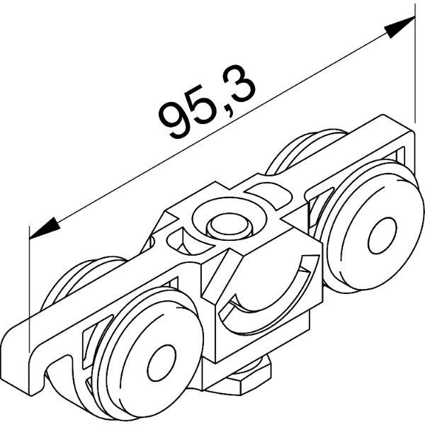 HELM 73 Rollapparat mit Tragschraube M8x35 mm