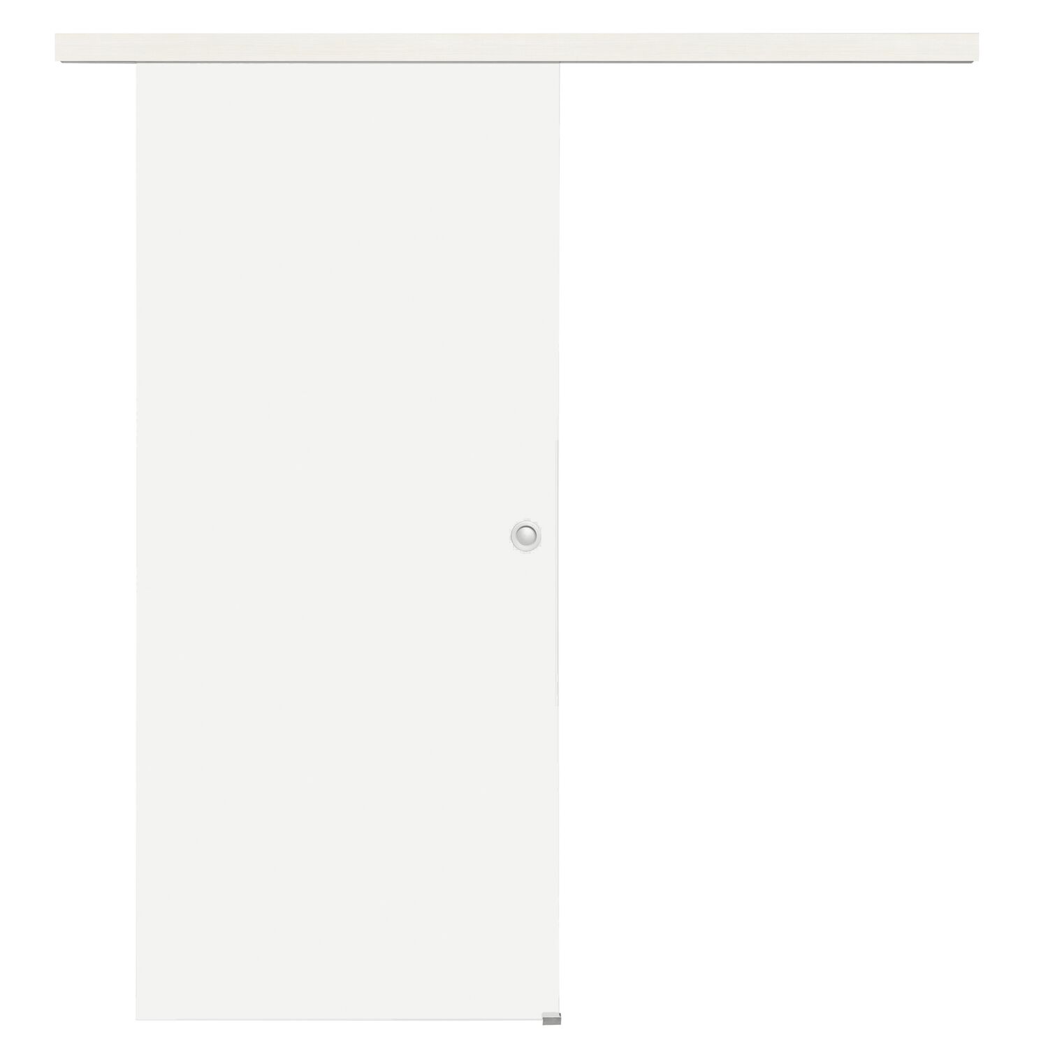 Glasschiebetür Set Satiniert, 820x2100mm, Inlay CPL Bianco Muschelgriff silber