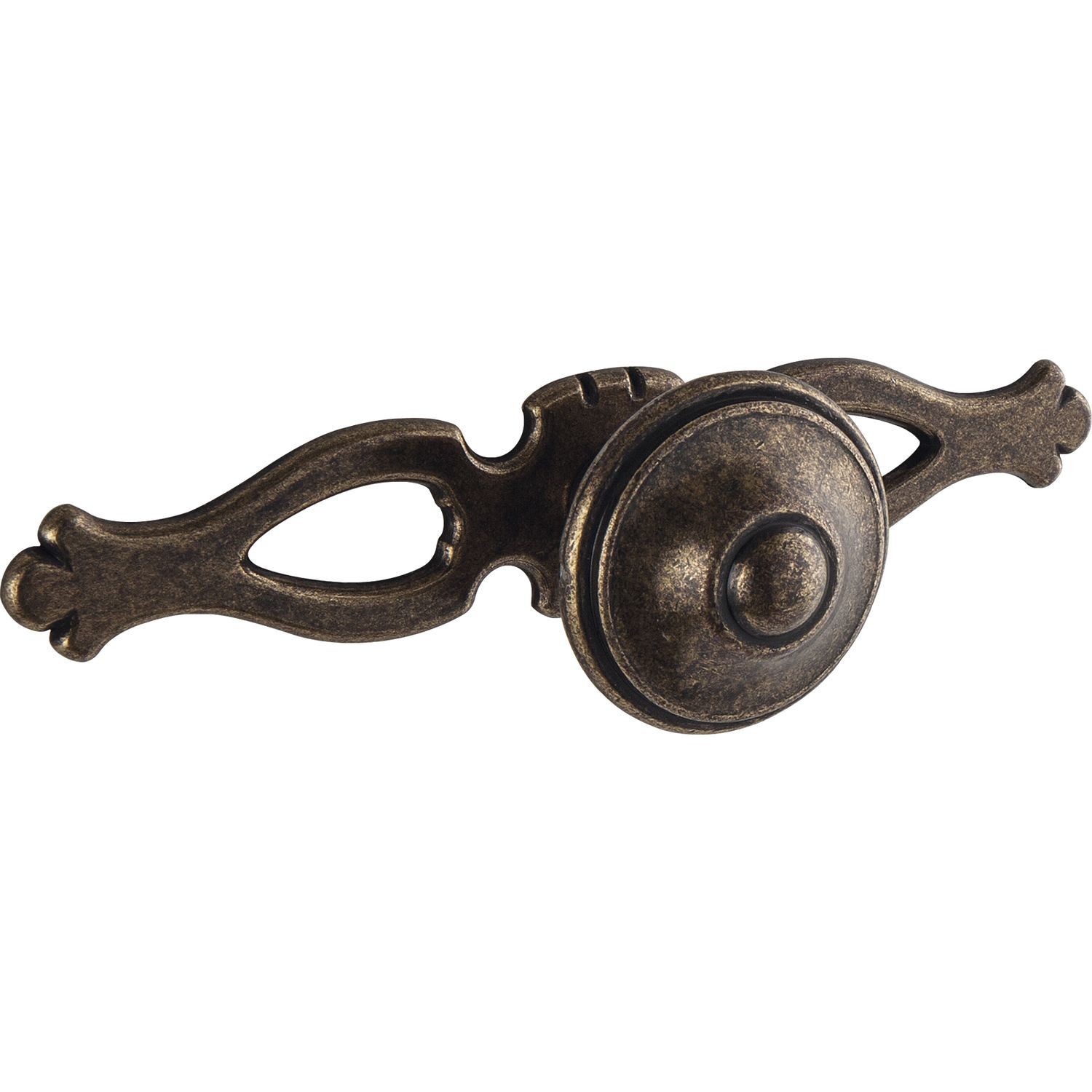 SIRO Knopf Flores mit Platte Breite 108 mm, Tiefe 31 mm, ZN altmessing brüniert