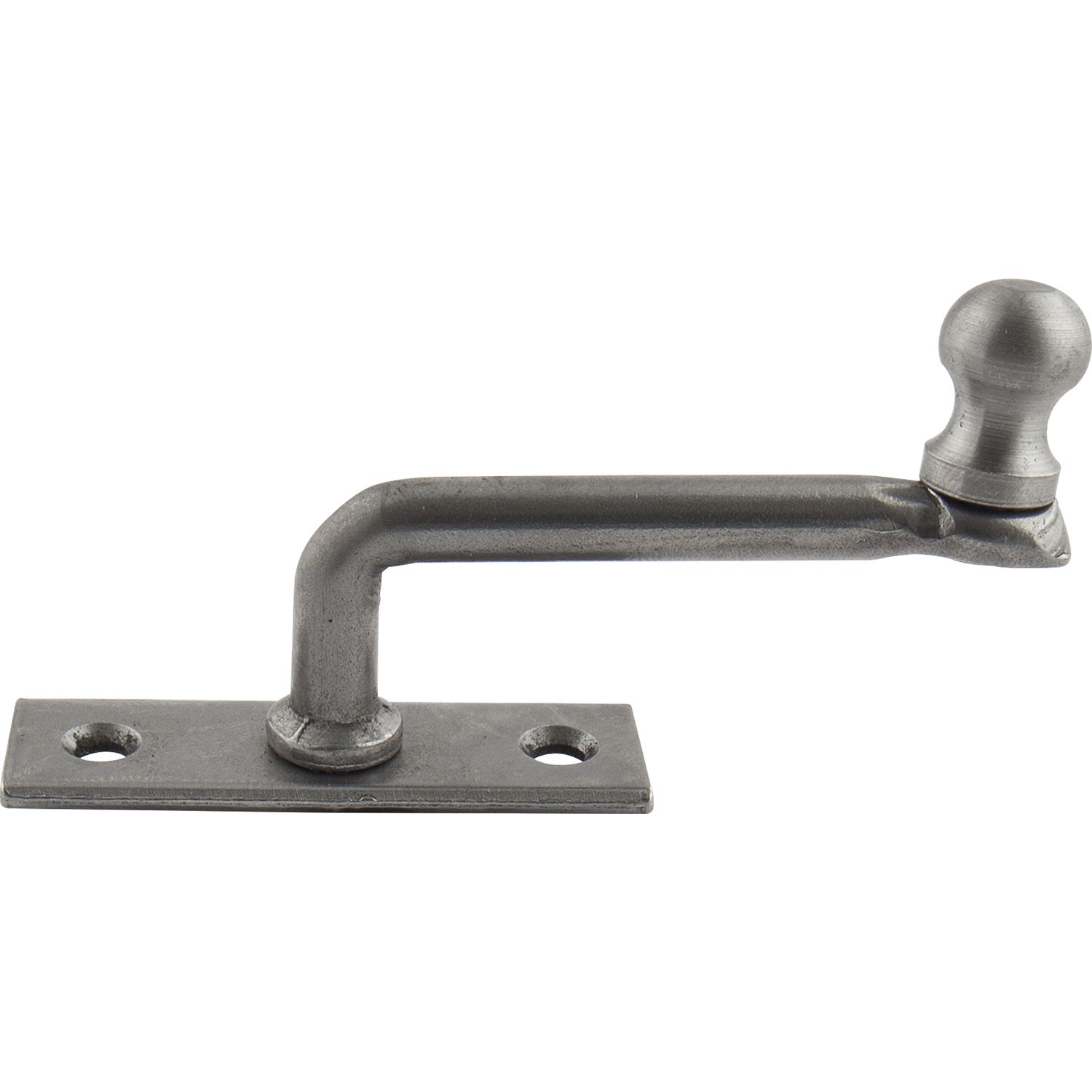 Fensterreiber m. Eisenknopf auf eckiger Platte, 17 mm, Stahl blank