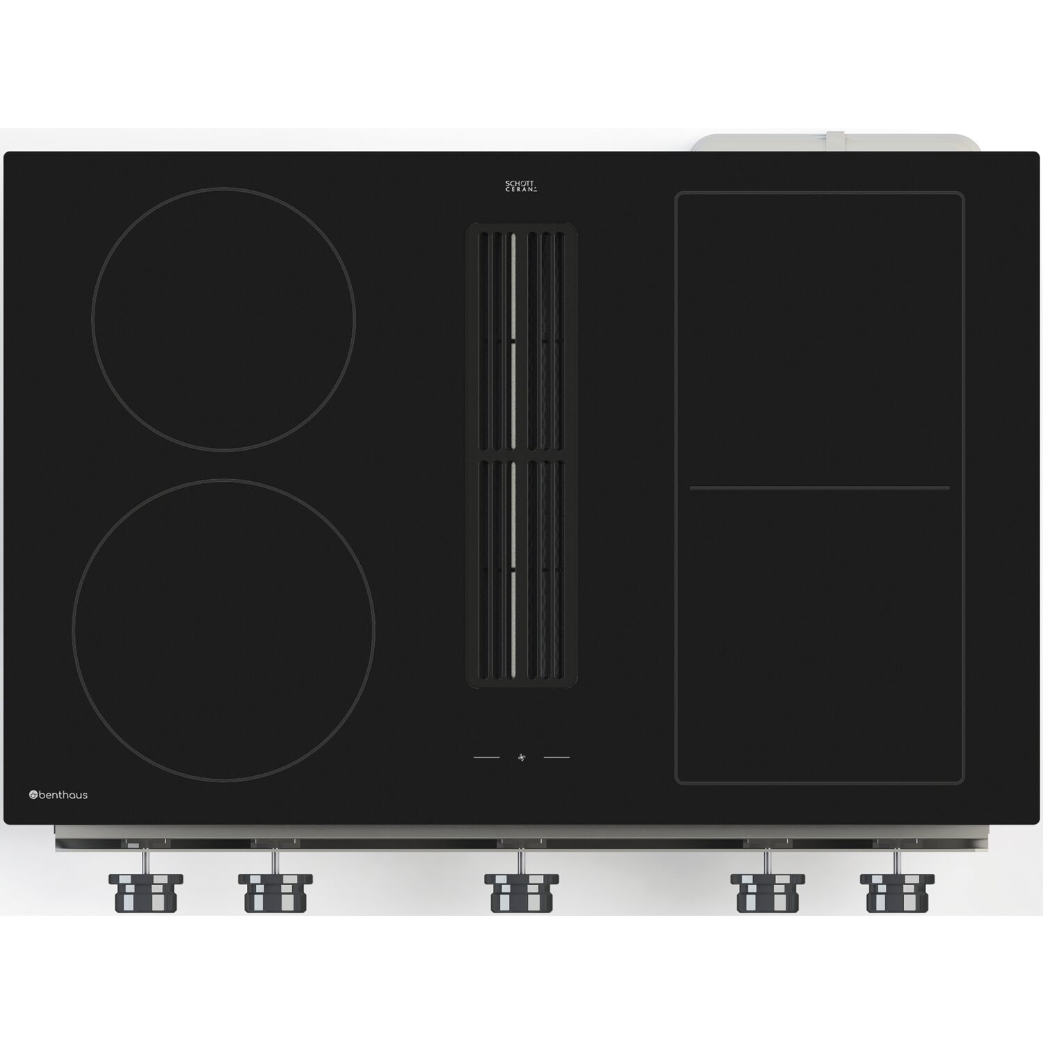 BENTHAUS Induktions-Muldenlüfter Onyx 8O2K Knebel Edelstahl - 5 Jahre Garantie
