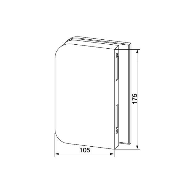 DORMA-Glas Gegenkasten Junior Office 11.207, rechts, Aluminium silber eloxiert