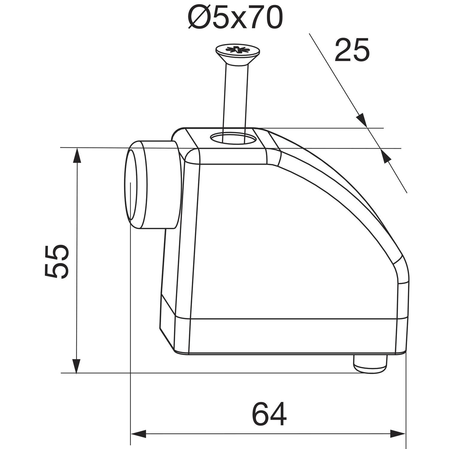 Maco #102945 HS Anschlagpuffer mit Schraube, Flügelabstand 28 mm, weiß (102945)