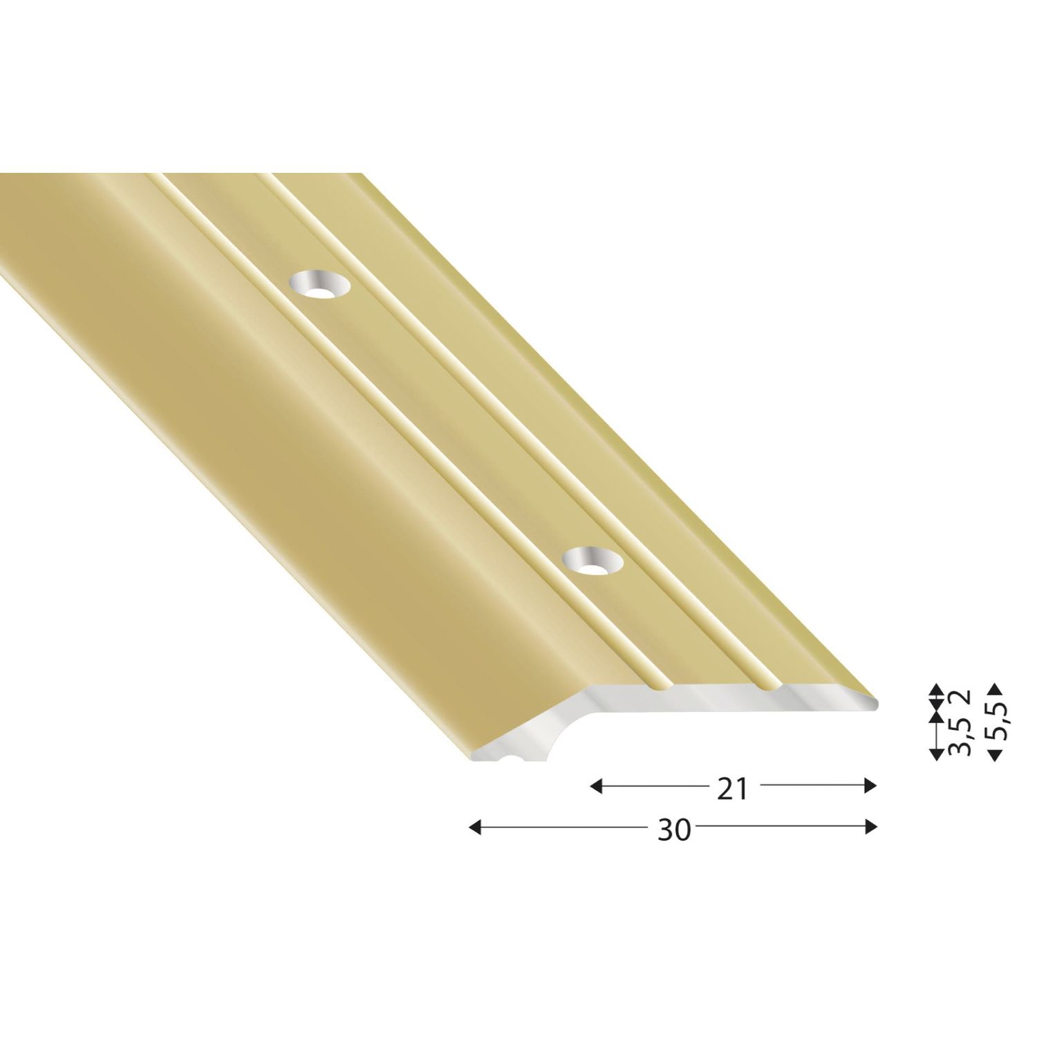 Kügele Einfassprofil Alu sand eloxiert, gelocht, 30/1000 mm