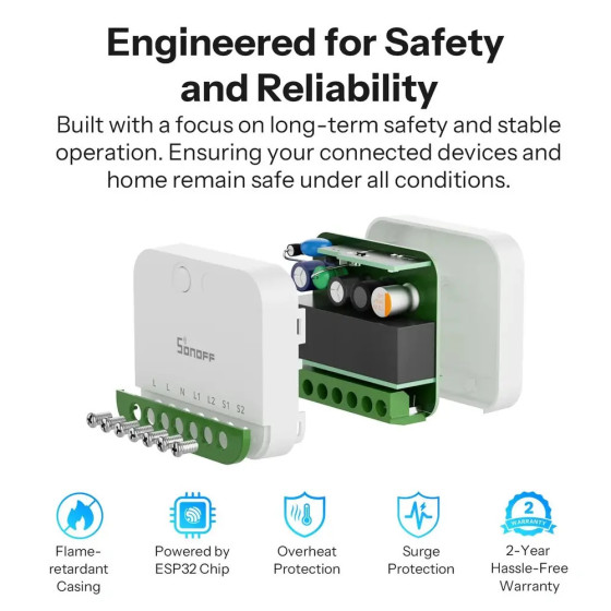 Sonoff MINI DUO 2-Fach Matter WiFi Intelligenter Schalter MINI-2GS