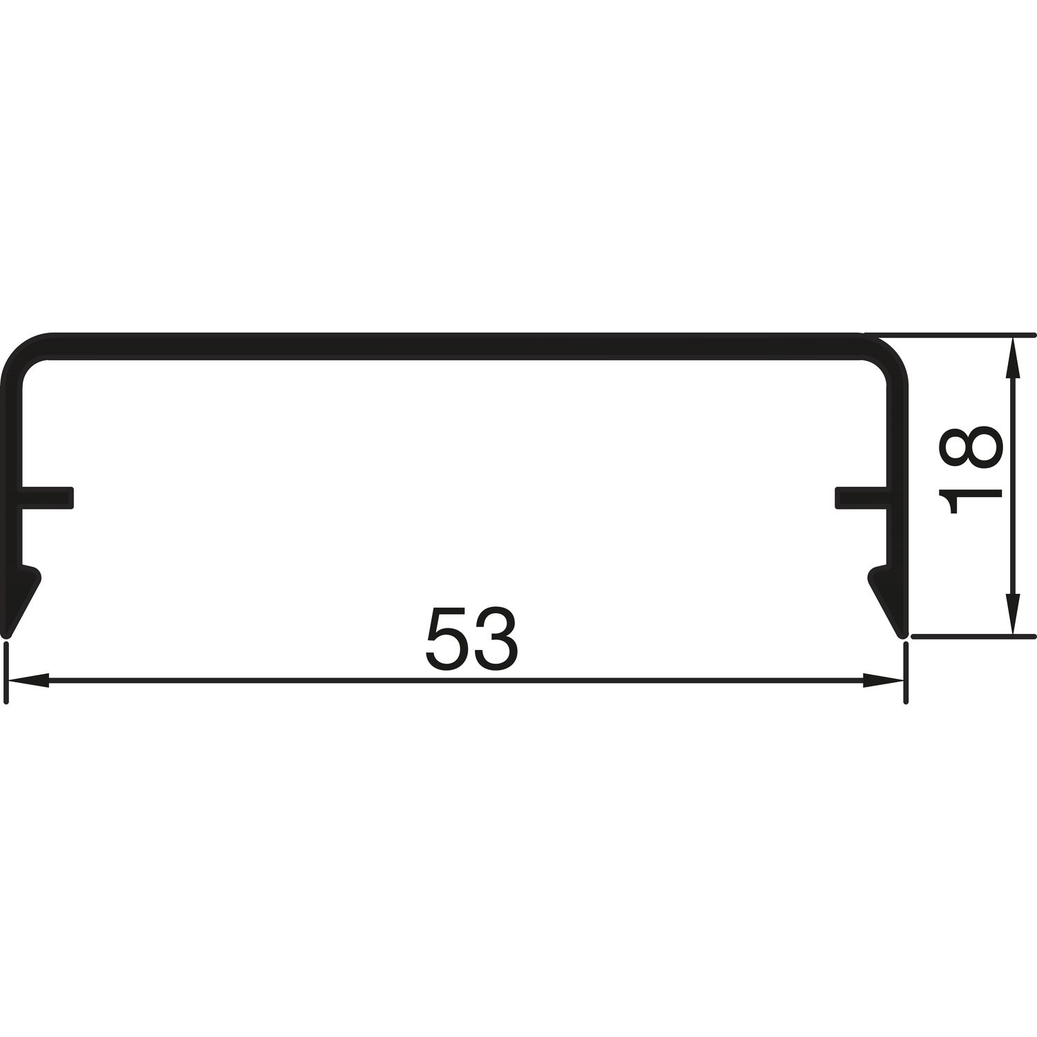 THYSSENKRUPP Syprotech Klipsabdeckung 53/18 Alu blank L=6000 mm