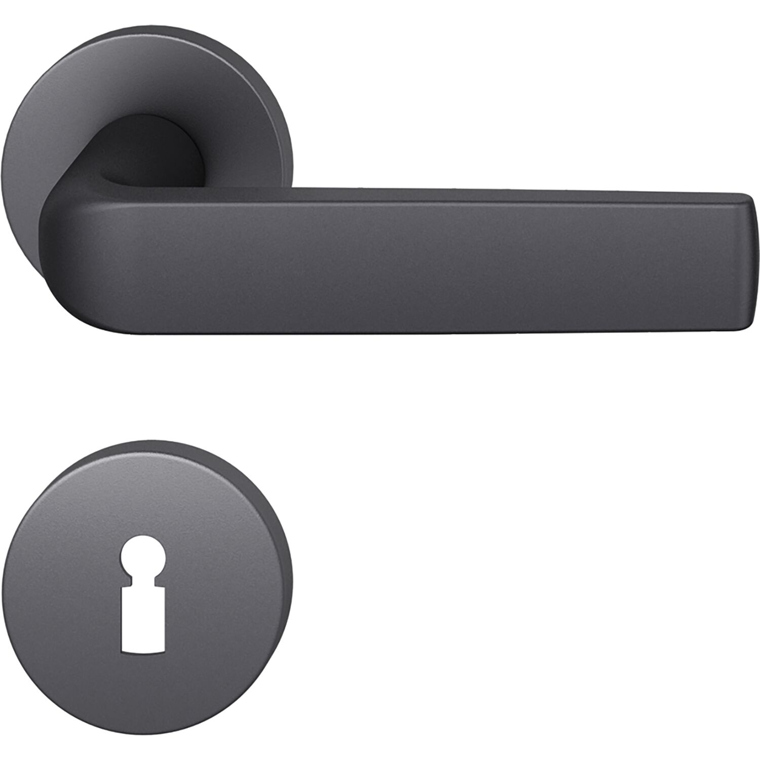 FSB Drückergarnitur 12 1267 ASL auf Rosette BB, Aluminium schwarz matt