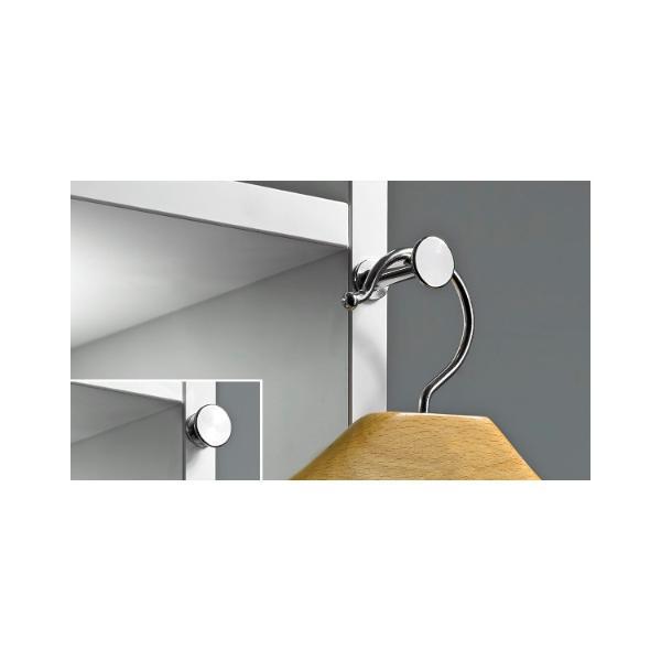 Hettich Kleiderbügelhalter ausziehbar, Messing vernickelt