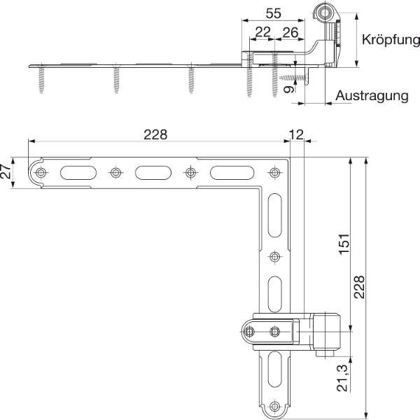 Maco #14228 Rustico Ladenwinkelband BLR gekröpft Größe 2 verstellbar schwarz