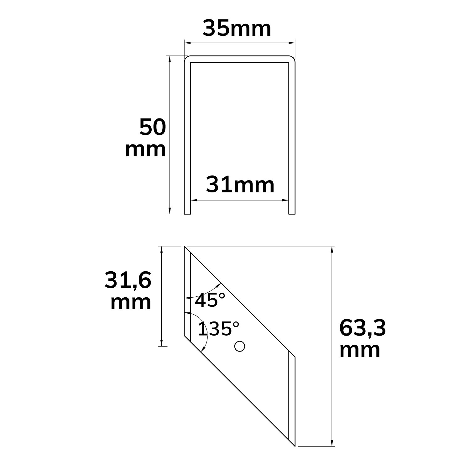 ISOLED Track48 Montageklammer für Einbauschiene 2 Stück