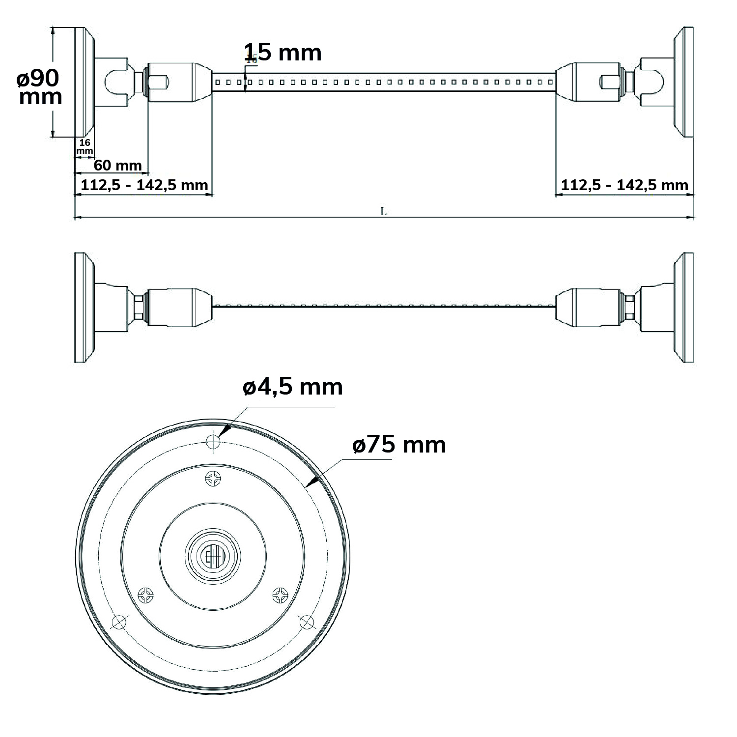 ISOLED SKYFLEX LED Spannsystem 20m schwarz