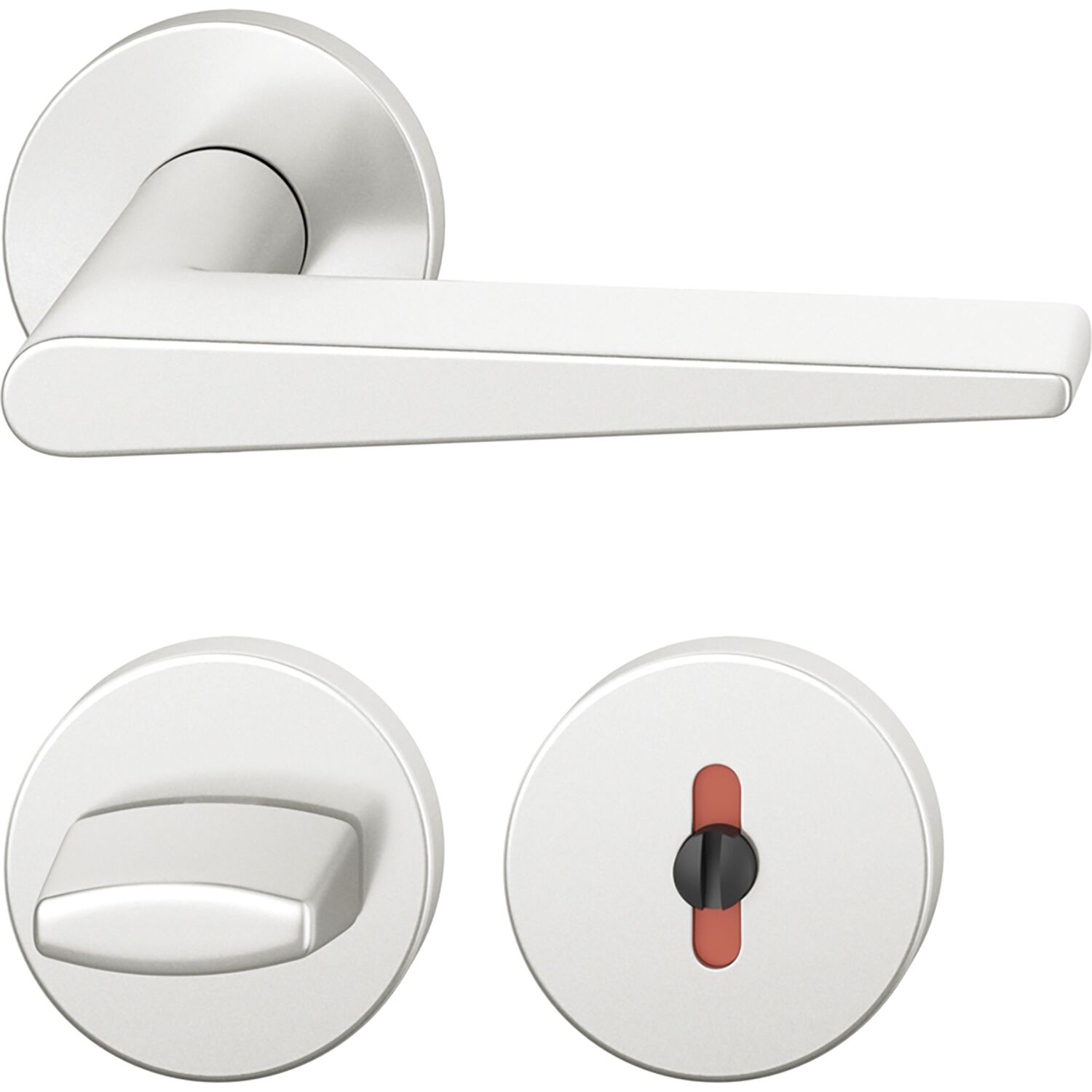 ninka FSB Drückergarnitur 12 1005 ASL auf Rosette WC, Aluminium silber eloxiert