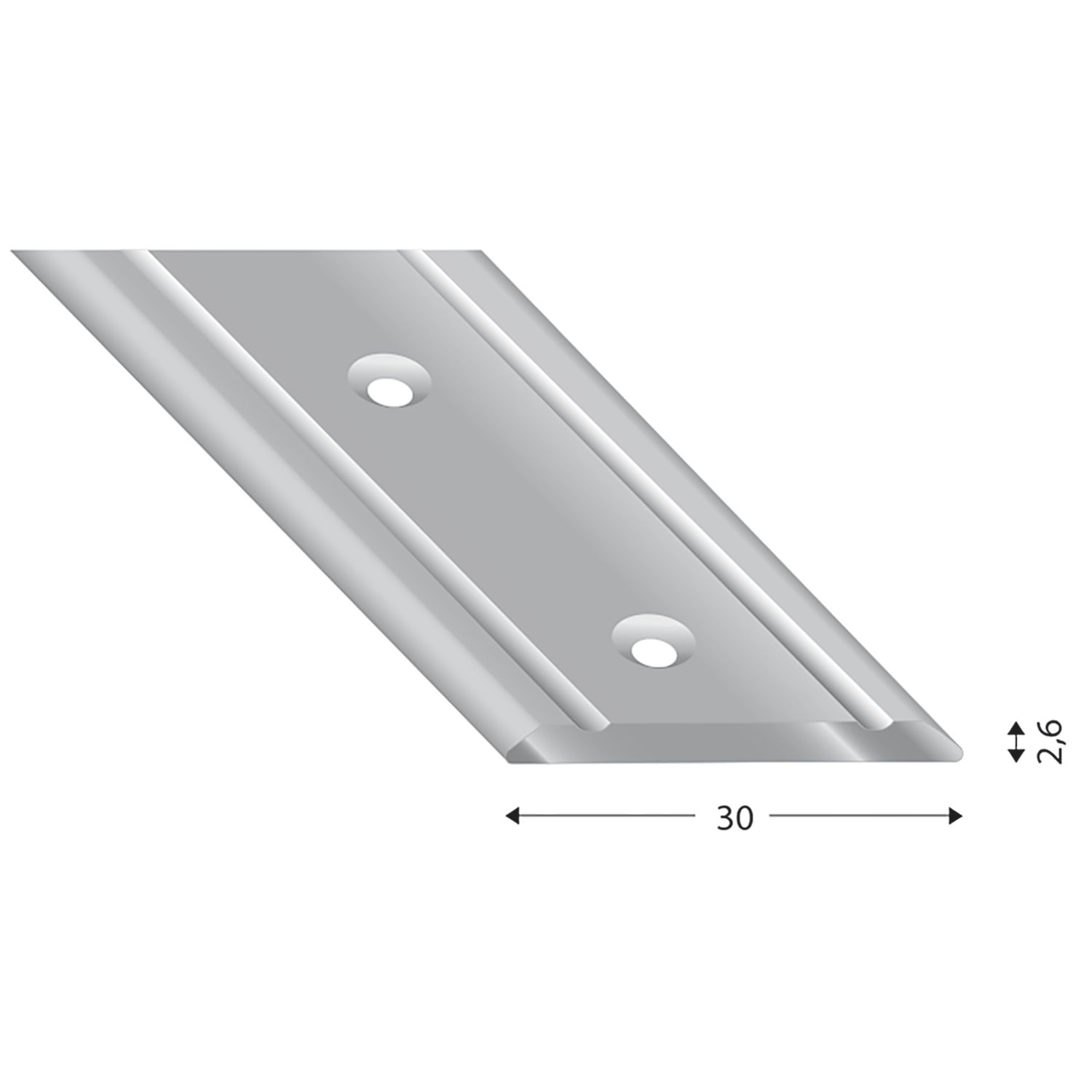 Kügele Abdeckprofil Alu silber eloxiert 30/2700 mm