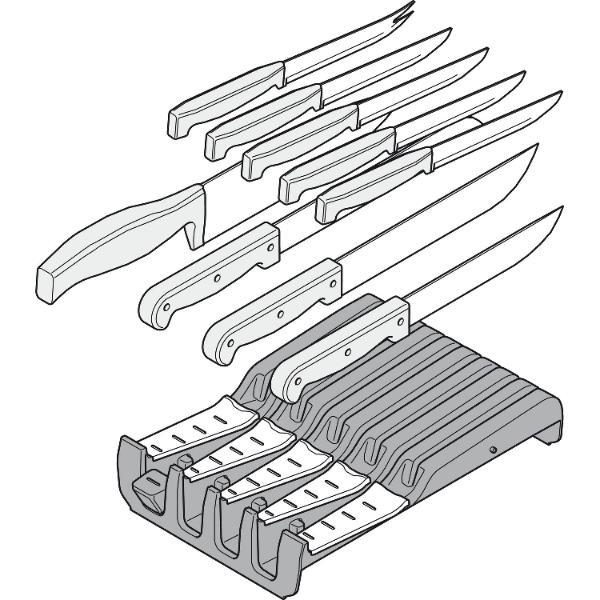 blum ORGA-LINE Messerhalter Breite 177,5 mm, Tiefe 260 mm,KS StaubGrau/Edelstahl