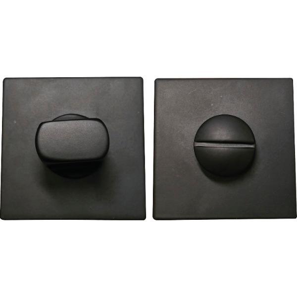 MARCHESI WC-Rosette flach eckig, Edelstahl schwarz matt
