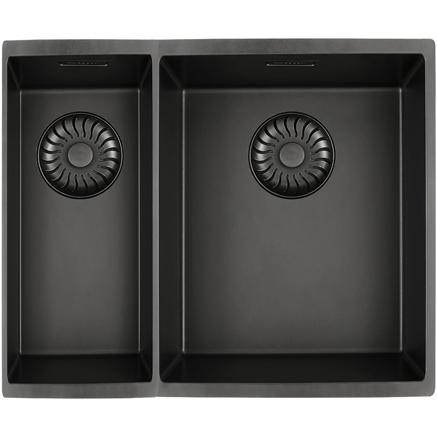 solido 2D-Spüle CAGR15BRBK-TU Black Line, Hauptbecken rechts, Schwarz