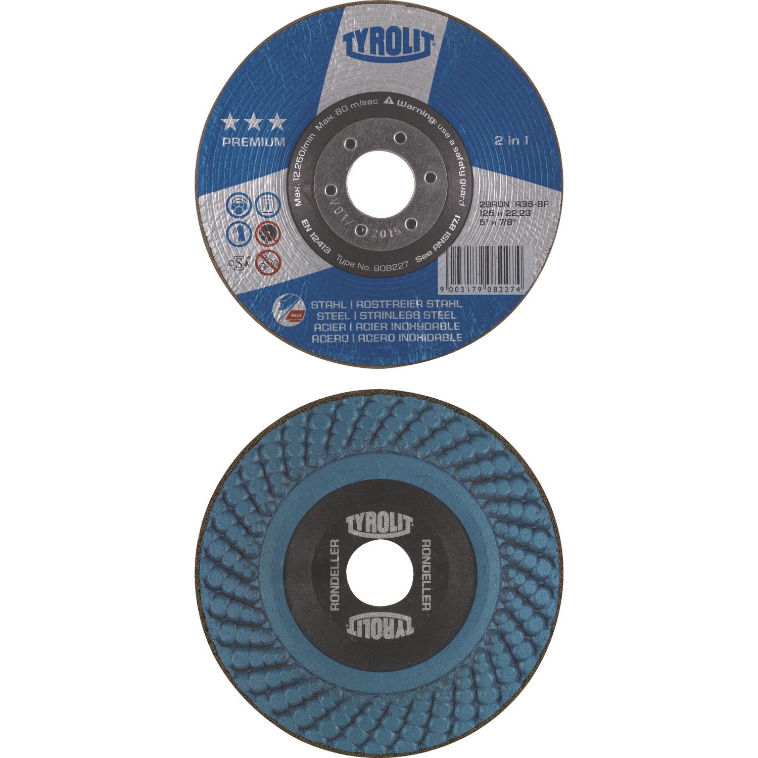 Tyrolit Rondeller Premium*** 125 mm Korn 36 für Metall 2in1 Form 29RON