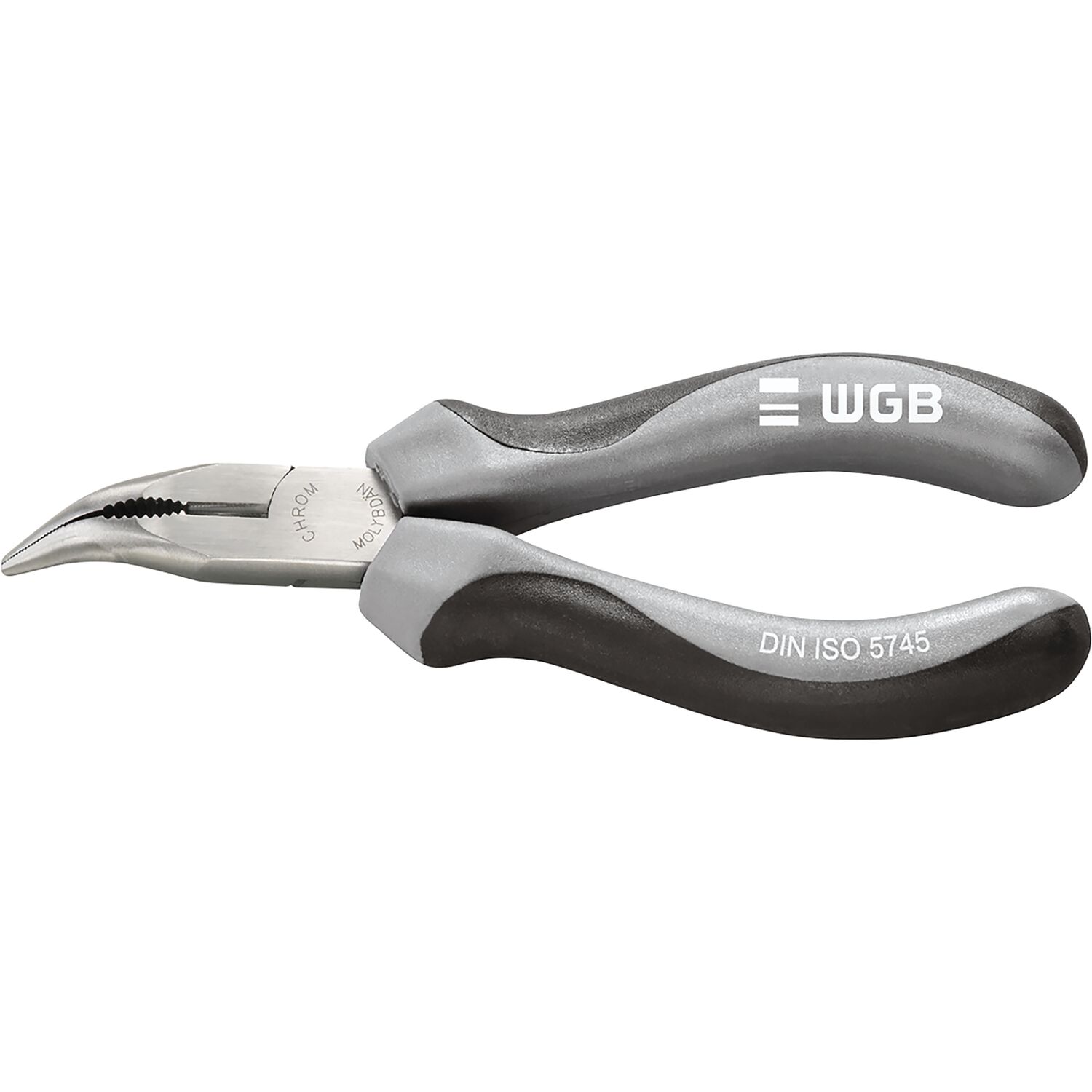 WGB Langschnabelzange gebogen 2K-Griff Länge 200 mm