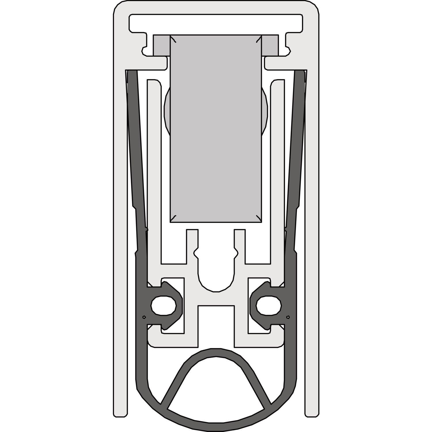 athmer Türdichter Schall-Ex® L-15/30 WS,1335 x 14,8 x 30 mm, einseitig, Aluminium natur