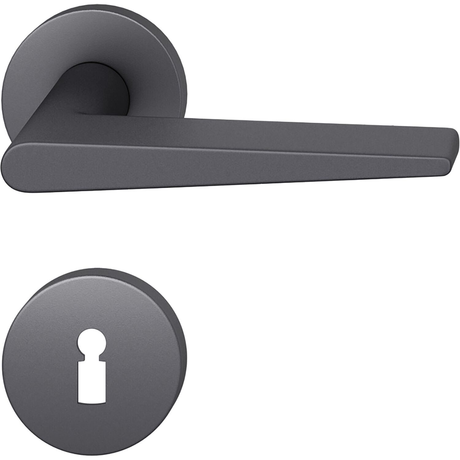 FSB Drückergarnitur 12 1005 ASL auf Rosette BB, Aluminium schwarz matt
